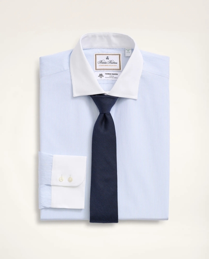 Brooks Brothers x Thomas Mason® Milano Slim-Fit Dress Shirt, Poplin English Collar Pinstripe, image 1
