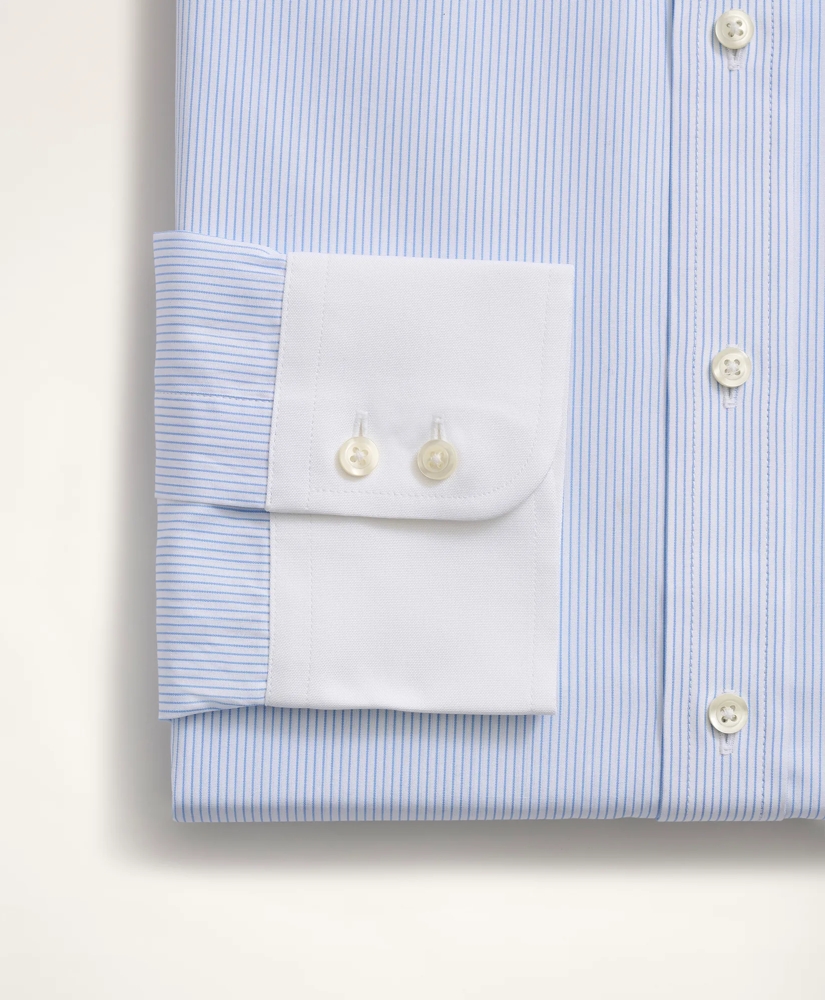Brooks Brothers x Thomas Mason® Milano Slim-Fit Dress Shirt, Poplin English Collar Pinstripe, image 4