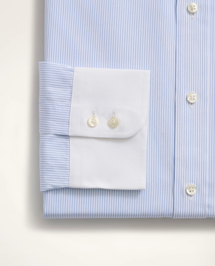 Brooks Brothers x Thomas Mason® Milano Slim-Fit Dress Shirt, Poplin English Collar Pinstripe, image 4