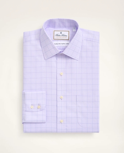 Regent Regular-Fit Dress Shirt, Non-Iron Ultrafine Twill Ainsley Collar Grid Check, image 3