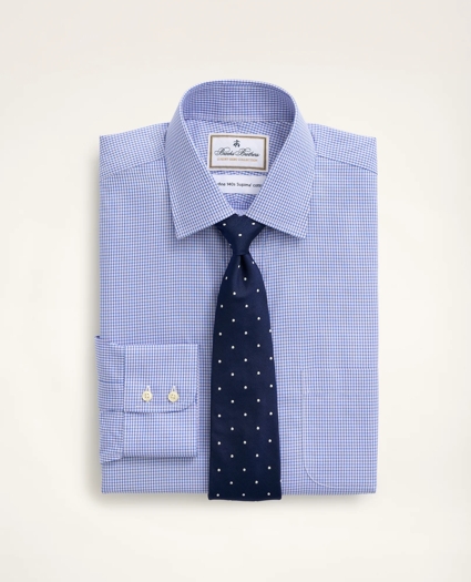Milano Slim-Fit Dress Shirt, Non-Iron Ultrafine Twill Ainsley Collar Micro-Check, image 1