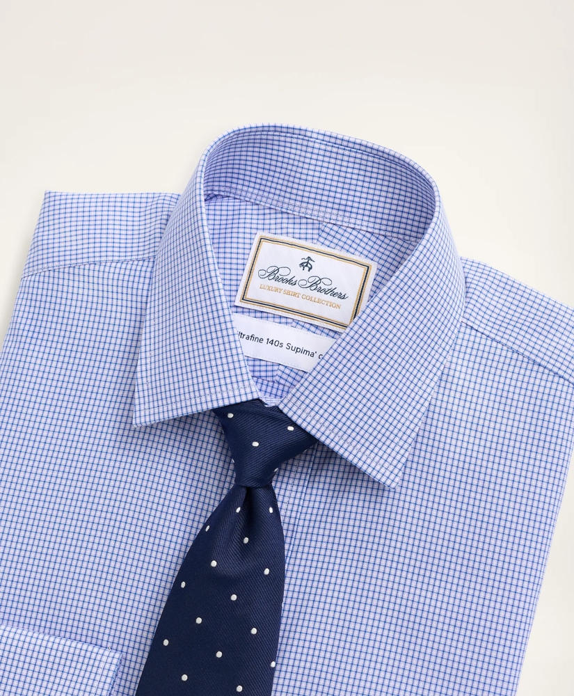 Milano Slim-Fit Dress Shirt, Non-Iron Ultrafine Twill Ainsley Collar Micro-Check, image 2
