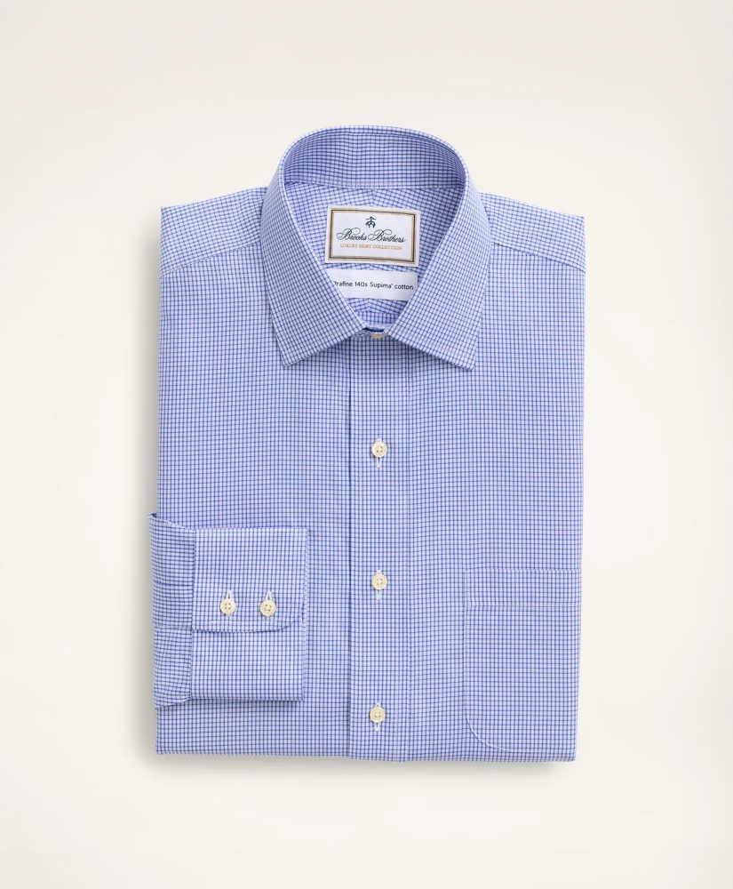 Milano Slim-Fit Dress Shirt, Non-Iron Ultrafine Twill Ainsley Collar Micro-Check, image 4