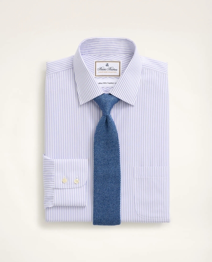 Milano Slim-Fit Dress Shirt, Non-Iron Ultrafine Twill Ainsley Collar Stripe, image 1