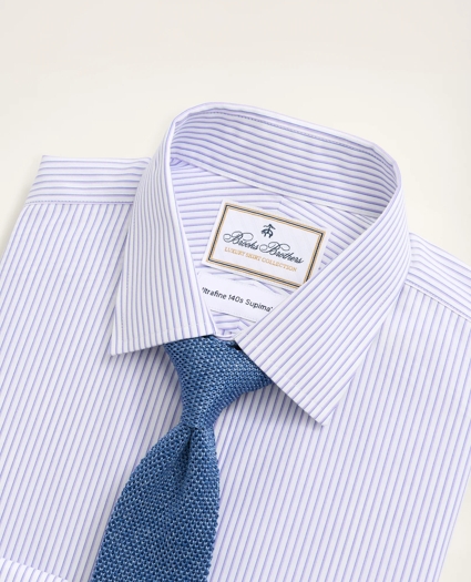 Milano Slim-Fit Dress Shirt, Non-Iron Ultrafine Twill Ainsley Collar Stripe, image 2