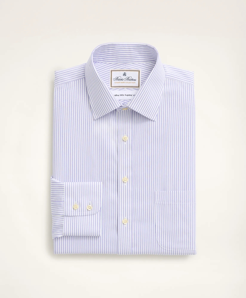 Milano Slim-Fit Dress Shirt, Non-Iron Ultrafine Twill Ainsley Collar Stripe, image 4