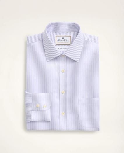 Milano Slim-Fit Dress Shirt, Non-Iron Ultrafine Twill Ainsley Collar Stripe, image 4