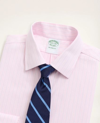 Stretch Milano Slim-Fit Dress Shirt, Non-Iron Royal Oxford Ainsley Collar Stripe, image 2