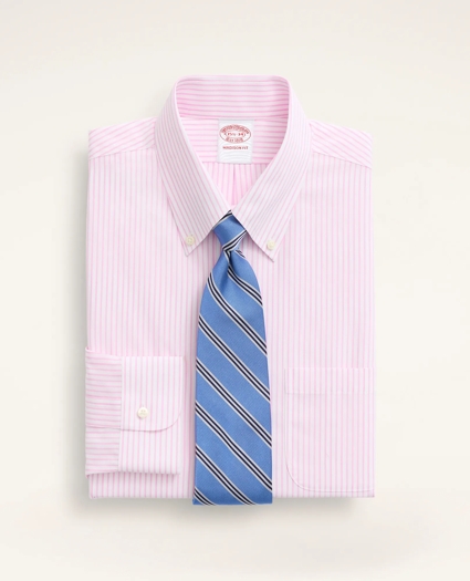 Stretch Madison Relaxed-Fit Dress Shirt, Non-Iron Poplin Button-Down Collar Pencil Stripe, image 1