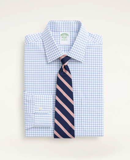 Stretch Milano Slim-Fit Dress Shirt, Non-Iron Poplin Ainsley Collar Check, image 1