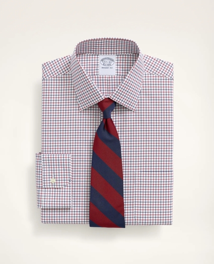 Stretch Regent Regular-Fit Dress Shirt, Non-Iron Poplin Ainsley Collar Tattersall, image 1