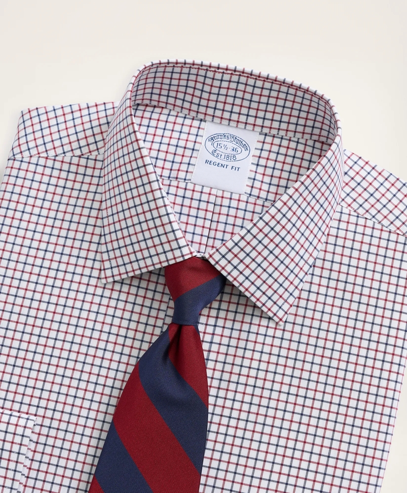 Stretch Regent Regular-Fit Dress Shirt, Non-Iron Poplin Ainsley Collar Tattersall, image 2
