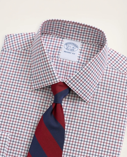 Stretch Regent Regular-Fit Dress Shirt, Non-Iron Poplin Ainsley Collar Tattersall, image 2