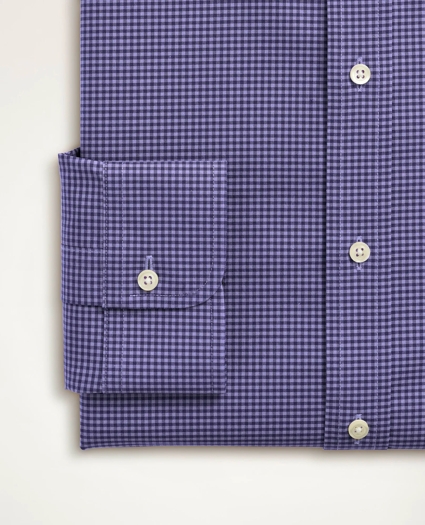 Stretch Regent Regular-Fit Dress Shirt, Non-Iron Poplin English Spread Collar Gingham, image 4