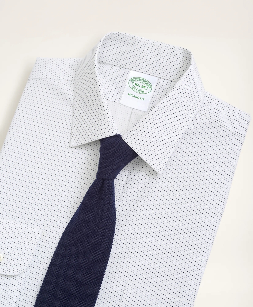 Stretch Milano Slim-Fit Dress Shirt, Non-Iron Poplin Ainsley Collar Dot, image 2