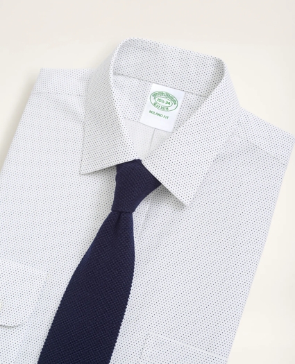 Stretch Milano Slim-Fit Dress Shirt, Non-Iron Poplin Ainsley Collar Dot, image 2