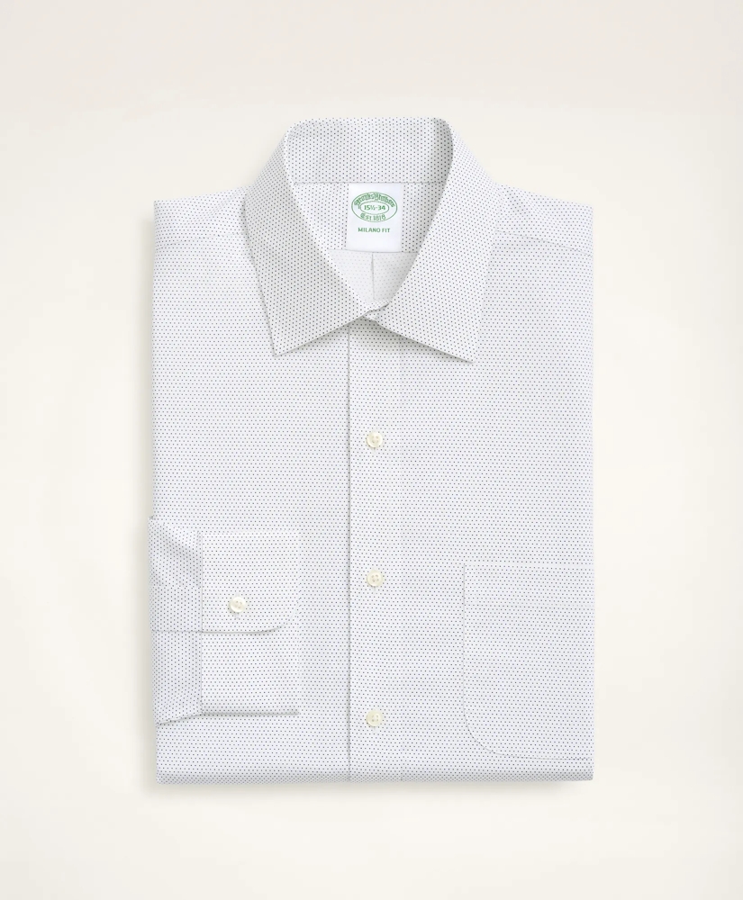 Stretch Milano Slim-Fit Dress Shirt, Non-Iron Poplin Ainsley Collar Dot, image 3