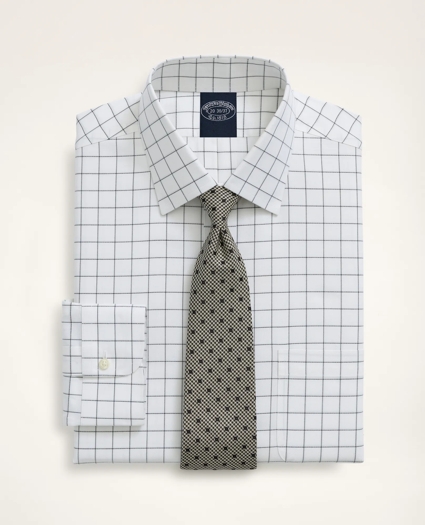 Stretch Big & Tall Dress Shirt, Non-Iron Herringbone Windowpane Ainsley Collar, image 1