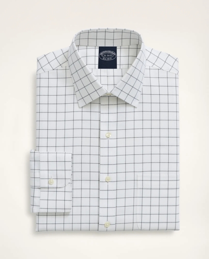 Stretch Big & Tall Dress Shirt, Non-Iron Herringbone Windowpane Ainsley Collar, image 3