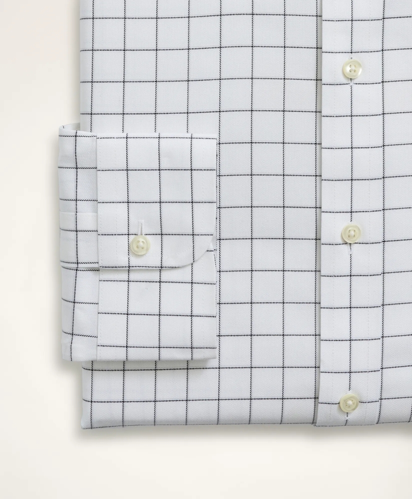 Stretch Big & Tall Dress Shirt, Non-Iron Herringbone Windowpane Ainsley Collar, image 4
