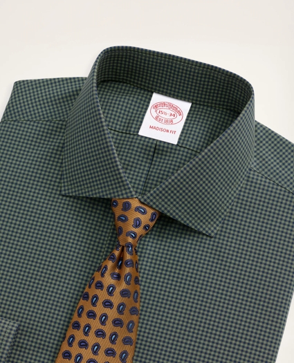 Stretch Madison Relaxed-Fit Dress Shirt, Non-Iron Poplin English Spread Collar Gingham, image 2