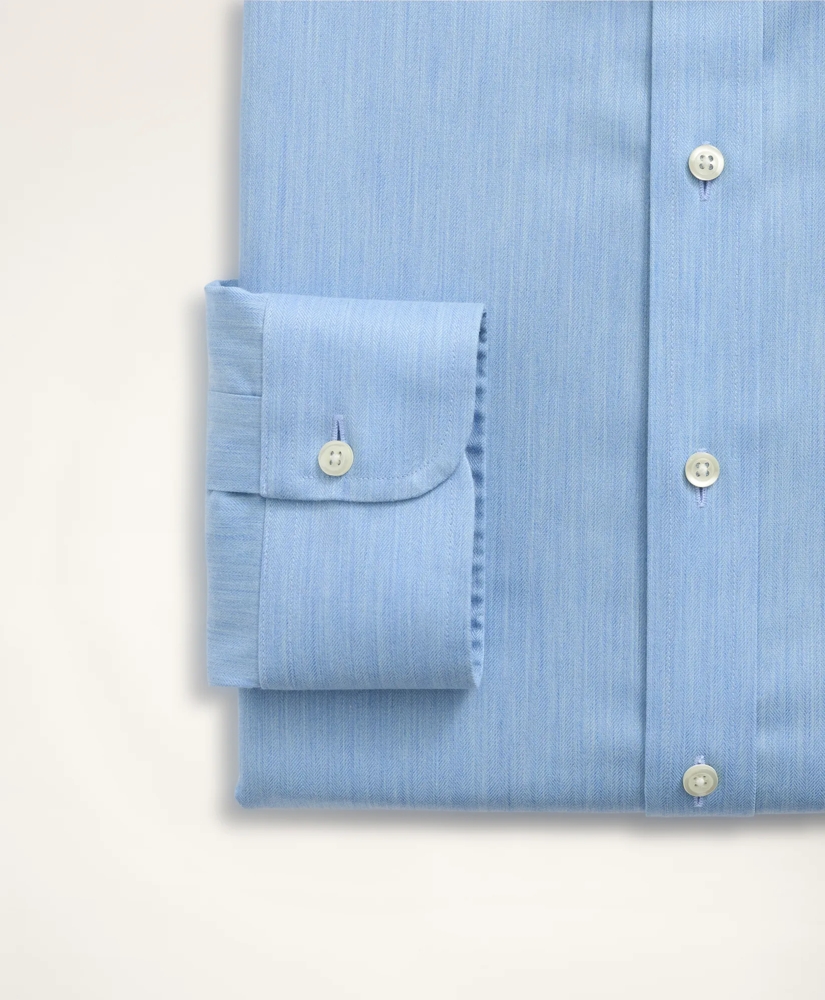Stretch Milano Slim-Fit Dress Shirt, Non-Iron Herringbone Ainsley Collar, image 4