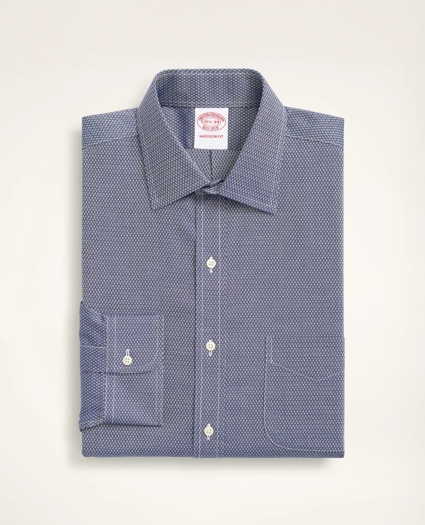 Stretch Madison Relaxed-Fit Dress Shirt, Non-Iron Dobby Ainsley Collar Diamond, image 3