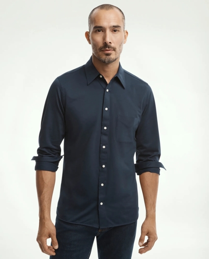 Japanese Knit Dress Shirt, Slim Fit, image 1