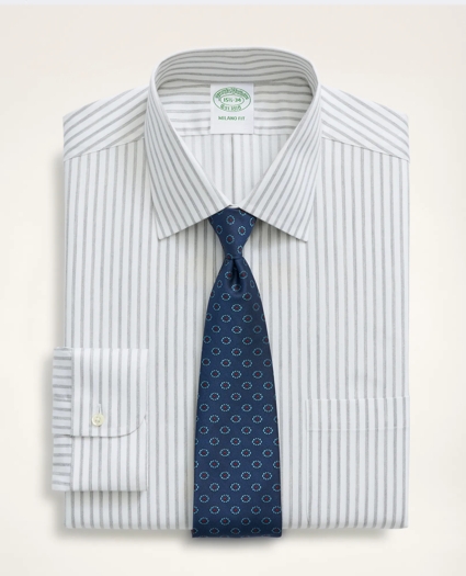 Stretch Milano Slim-Fit Dress Shirt, Non-Iron Twill Stripe  Ainsley Collar, image 1