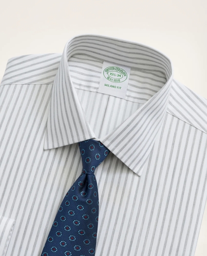 Stretch Milano Slim-Fit Dress Shirt, Non-Iron Twill Stripe  Ainsley Collar, image 2