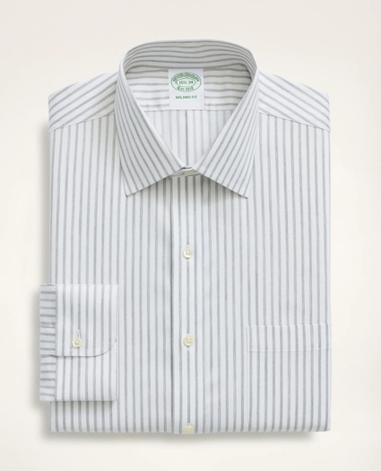 Stretch Milano Slim-Fit Dress Shirt, Non-Iron Twill Stripe  Ainsley Collar, image 3