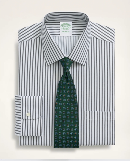 Stretch Milano Slim-Fit Dress Shirt, Non-Iron Twill Stripe  Ainsley Collar, image 1