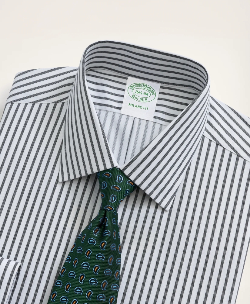 Stretch Milano Slim-Fit Dress Shirt, Non-Iron Twill Stripe  Ainsley Collar, image 2