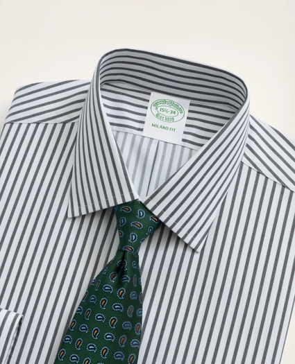 Stretch Milano Slim-Fit Dress Shirt, Non-Iron Twill Stripe  Ainsley Collar, image 2