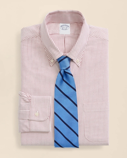 American-Made Oxford Cloth Button-Down Stripe Dress Shirt, image 1