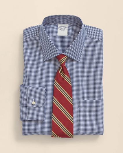 Cotton Non-Iron Pinpoint Oxford Ainsley Collar Gingham Dress Shirt, image 1