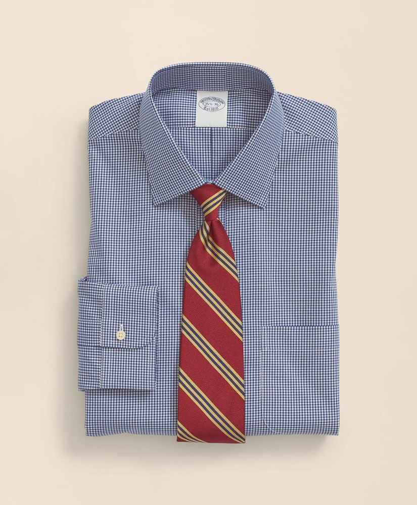 Stretch Supima&reg; Cotton Non-Iron Pinpoint Oxford Ainsley Collar, Gingham Dress Shirt, image 1