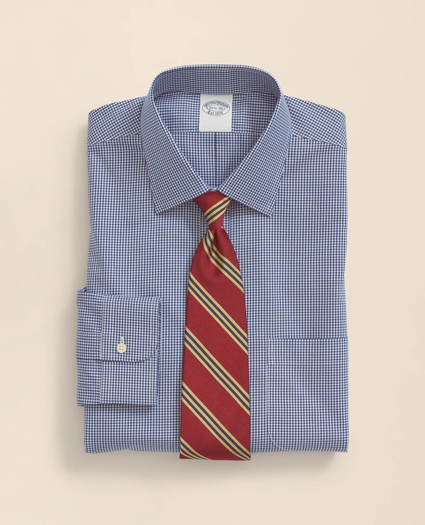 Stretch Supima&reg; Cotton Non-Iron Pinpoint Oxford Ainsley Collar, Gingham Dress Shirt, image 1