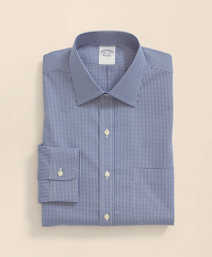 Stretch Supima&reg; Cotton Non-Iron Pinpoint Oxford Ainsley Collar, Gingham Dress Shirt, image 3