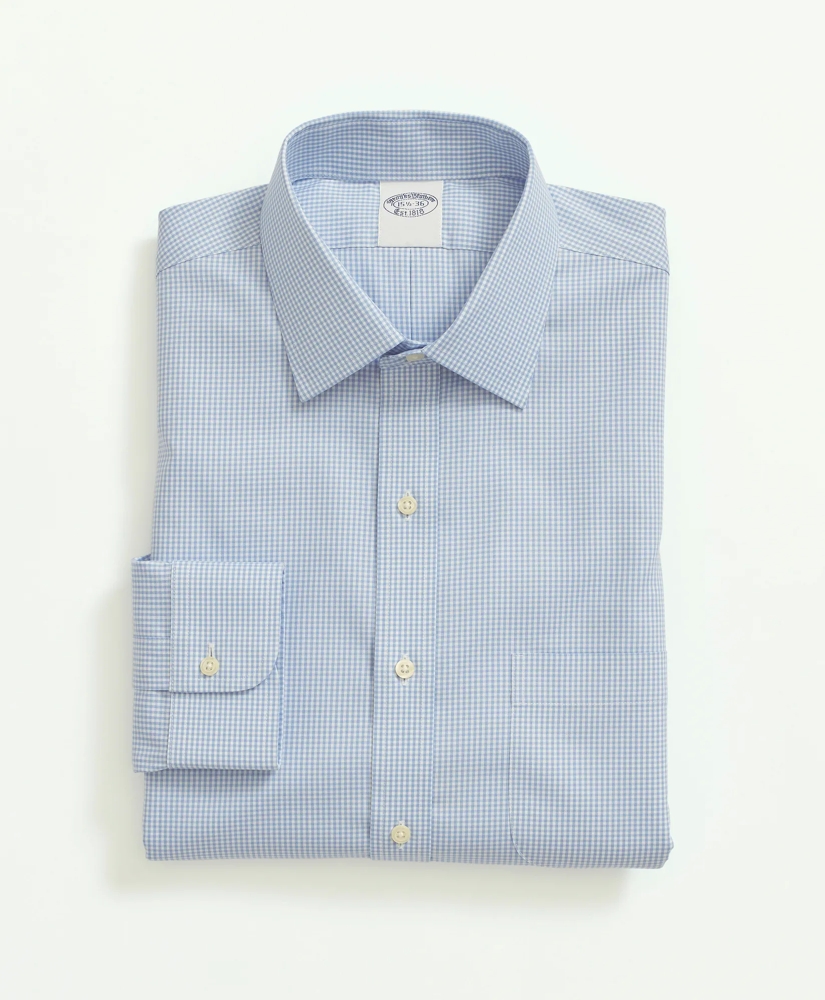 Stretch Supima® Cotton Non-Iron Pinpoint Oxford Ainsley Collar, Gingham Dress Shirt, image 2