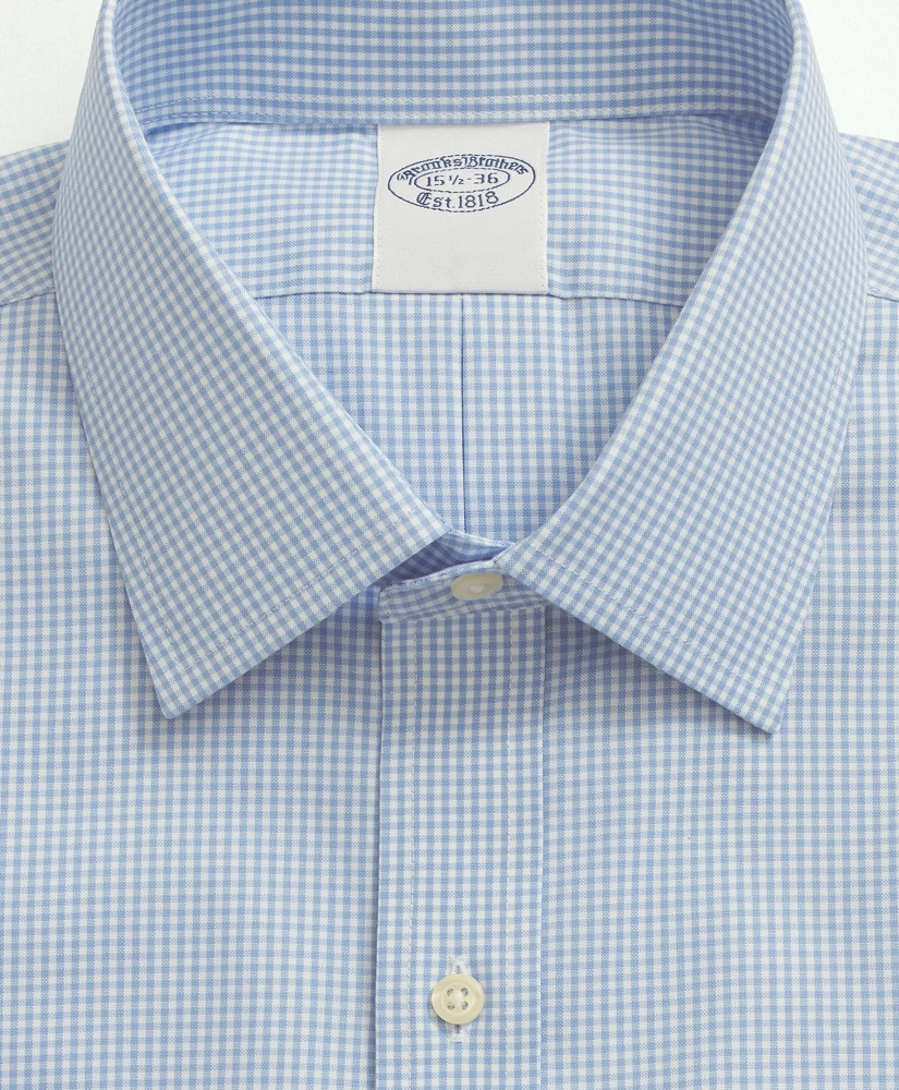 Stretch Supima® Cotton Non-Iron Pinpoint Oxford Ainsley Collar, Gingham Dress Shirt, image 3