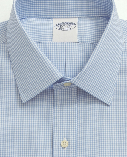 Stretch Supima® Cotton Non-Iron Pinpoint Oxford Ainsley Collar, Gingham Dress Shirt, image 3