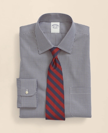 Cotton Non-Iron Pinpoint Oxford Ainsley Collar Gingham Dress Shirt, image 1