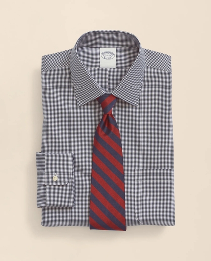 Stretch Supima&reg; Cotton Non-Iron Pinpoint Oxford Ainsley Collar, Gingham Dress Shirt, image 1