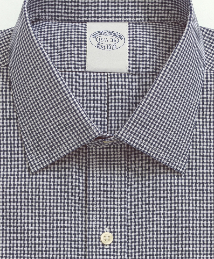 Stretch Supima® Cotton Non-Iron Pinpoint Oxford Ainsley Collar, Gingham Dress Shirt, image 3