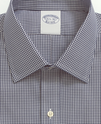 Stretch Supima® Cotton Non-Iron Pinpoint Oxford Ainsley Collar, Gingham Dress Shirt, image 3
