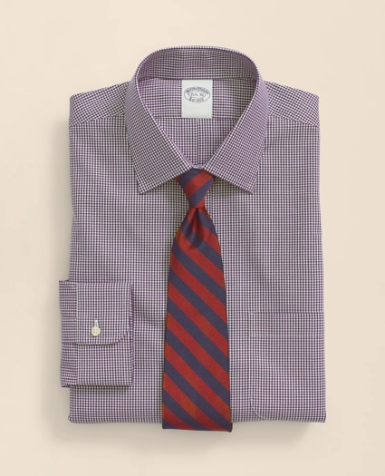 Stretch Supima&reg; Cotton Non-Iron Pinpoint Oxford Ainsley Collar, Gingham Dress Shirt