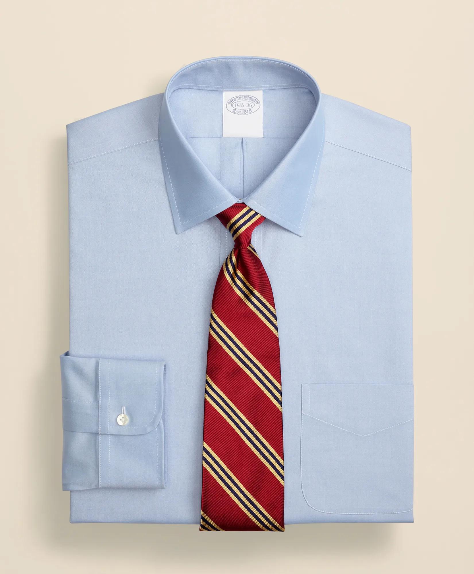Stretch Supima&reg; Cotton Non-Iron Pinpoint Oxford Ainsley Collar Dress Shirt, image 1