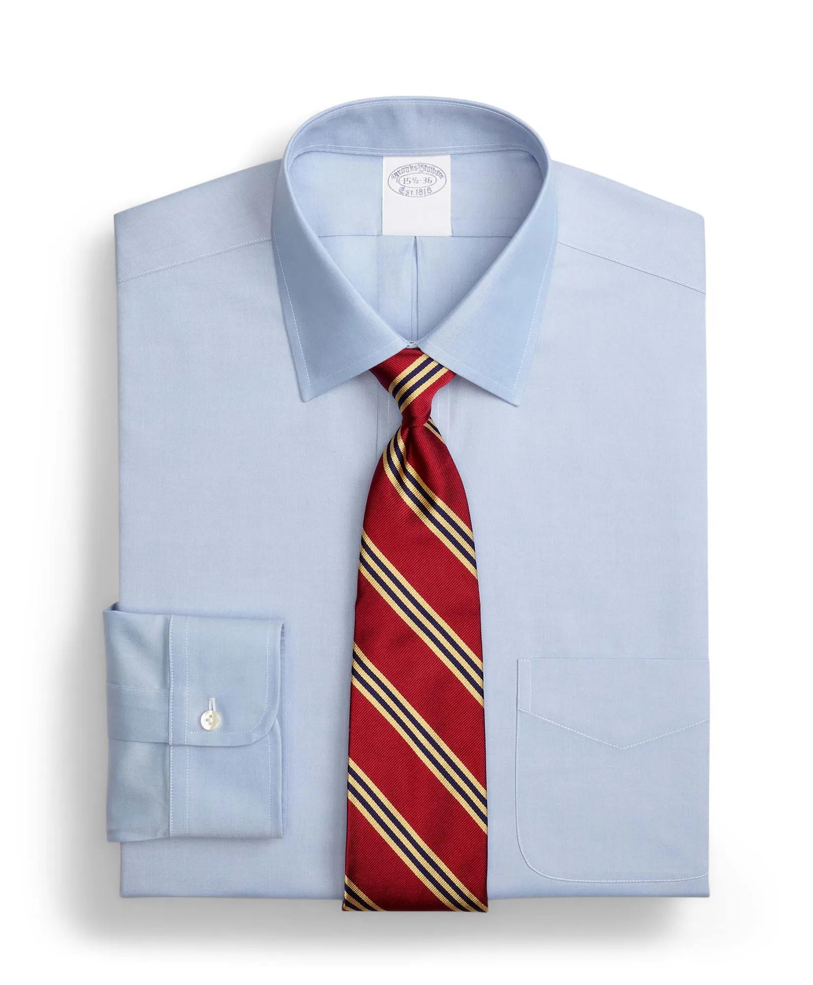Stretch Supima&reg; Cotton Non-Iron Pinpoint Oxford Ainsley Collar Dress Shirt, image 1
