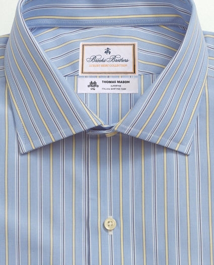 Brooks Brothers X Thomas Mason® Cotton Poplin English Collar, Stripe Dress Shirt, image 3